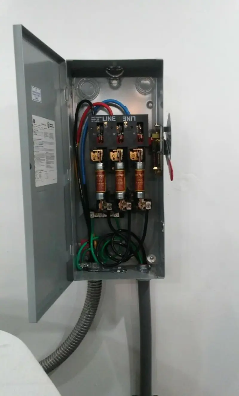 Three-phase disconnect switch installed for Electrical Wiring & Rewiring in Gloucester Courthouse